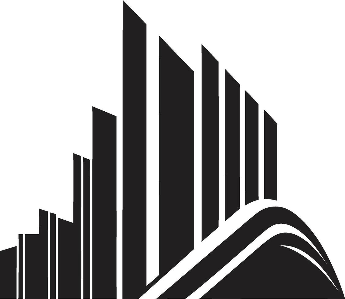 Ebony Evolution Refined Black Architectural Graphic Chic Urban Elegance Modern Black Structure Design vector