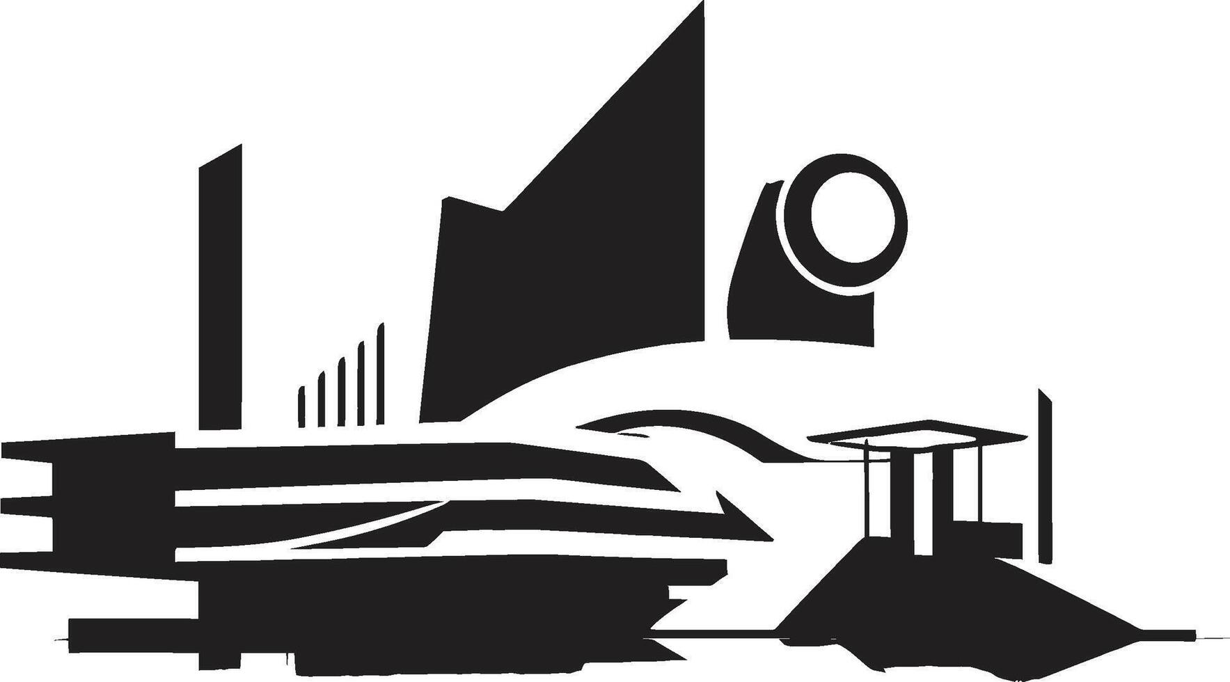 Midnight Monochrome Sophisticated Black Architecture Gothic Glamour Minimalistic Building Symbol vector