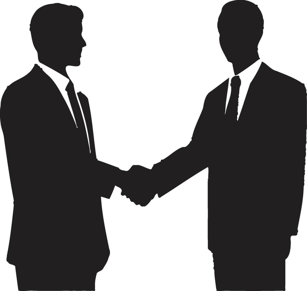Unity Gesture Handshake Symbol Monochrome Accord Black Handshake Icon vector