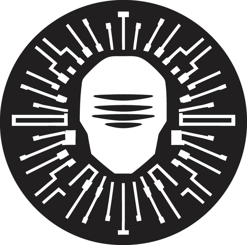 Ghostly Grafter Digital Cyber Thief Graphic Rogue Coder Black Cyber Thief Icon vector