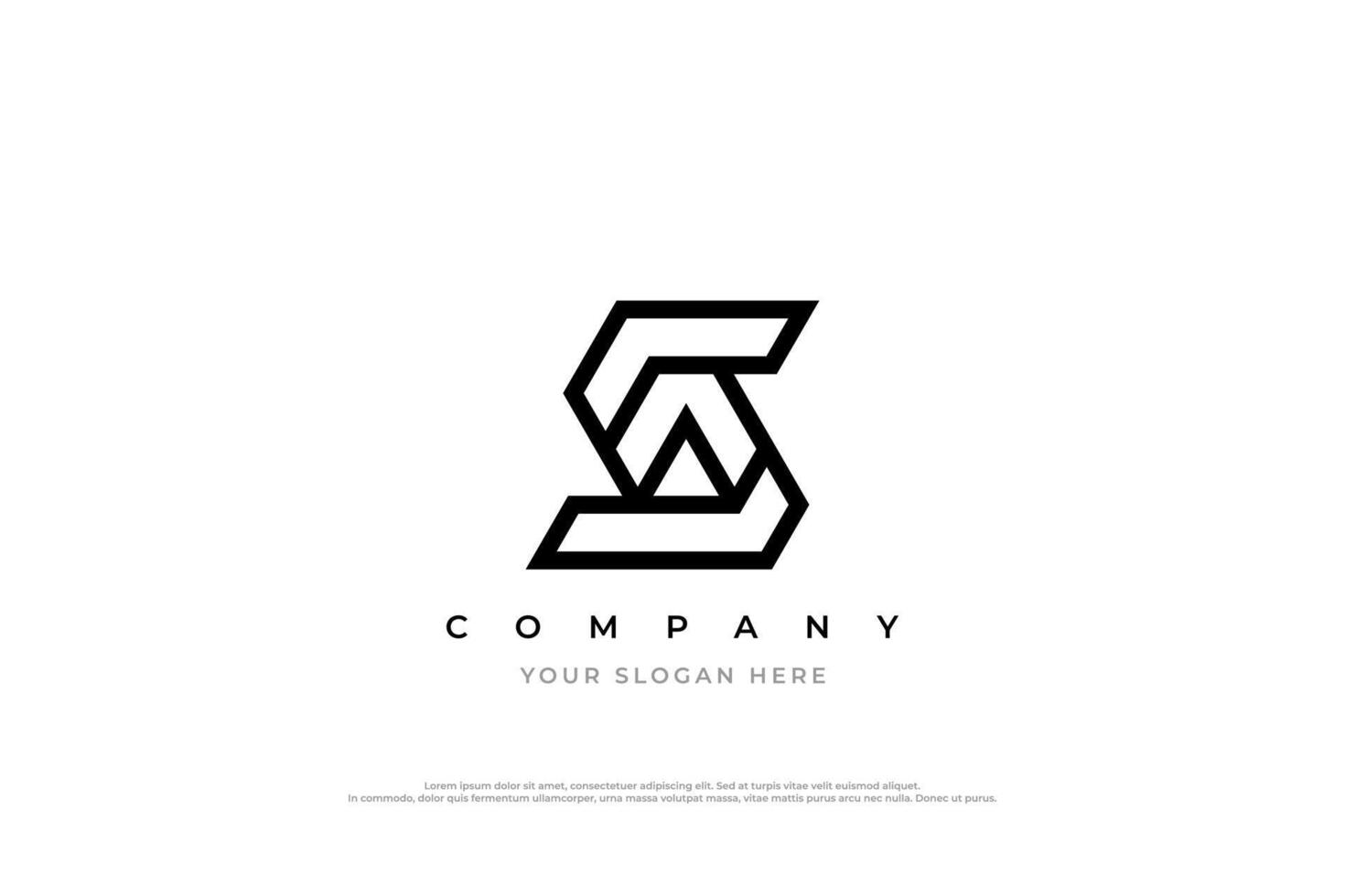 AS or SA Letter Logo Design vector