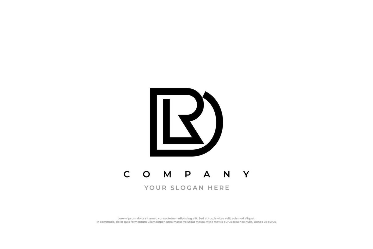 Simple Letter RD or DR Logo Design vector