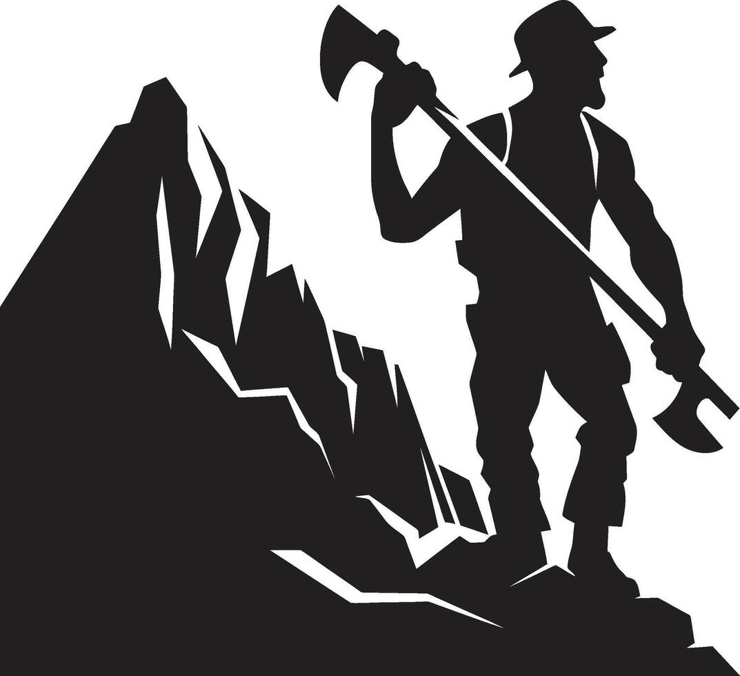 Rock Raider Conqueror of Stone Strongholds Tunnel Trailblazer Forging Paths Beneath vector