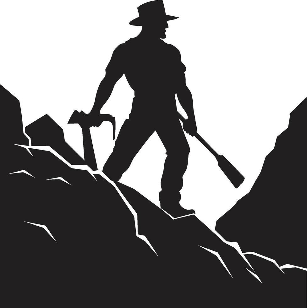 Mineral Miner Extracting Earths Hidden Gems Subterranean Striker Master of Underground Excavation vector