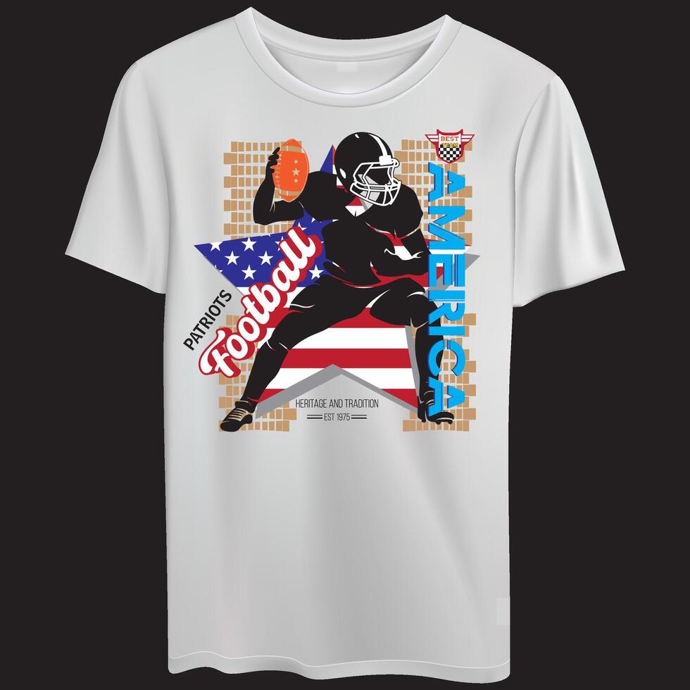 Football t-shirt graphic design template vector
