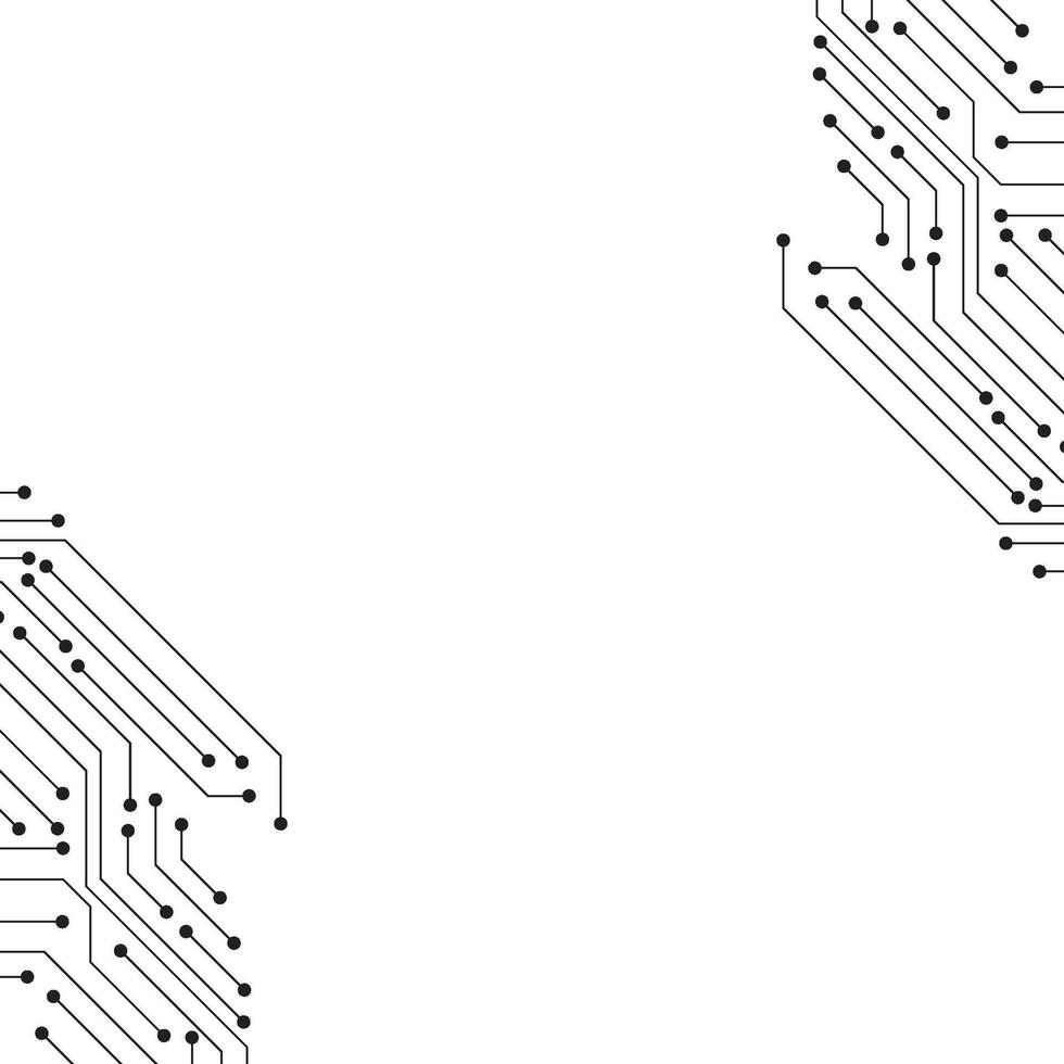Circuit Technology Frame Border. Circuit Board Lines Element Design Isolated on Transparent Background vector