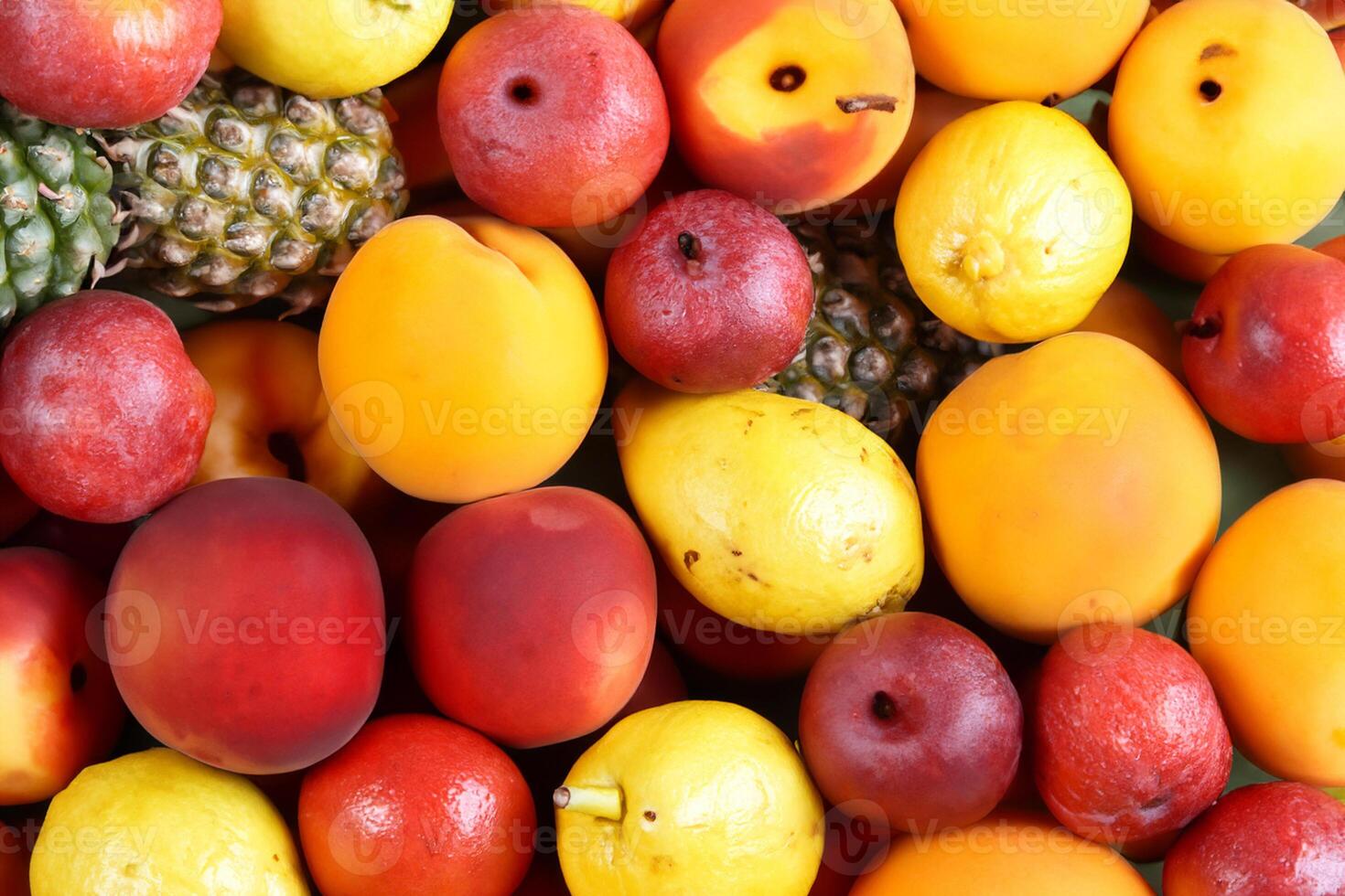 Beautiful Tropical Fruits Background A Luscious Display of Nature's Bounty, Featuring an Abundance of Colorful and Exotic Fruits Against a Vibrant and Refreshing Backdrop photo