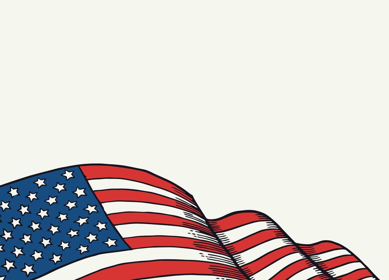 American Background with Waving Flag vector