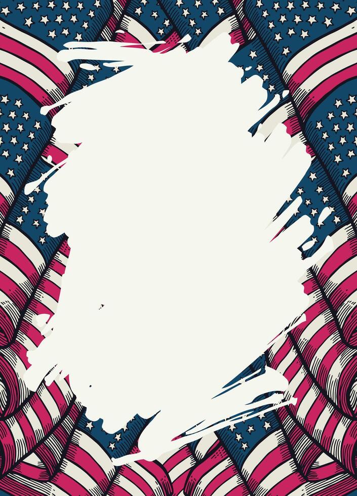 USA Background with Waving Flags vector