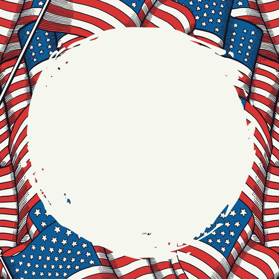 USA Frame Background for National Celebration Design vector