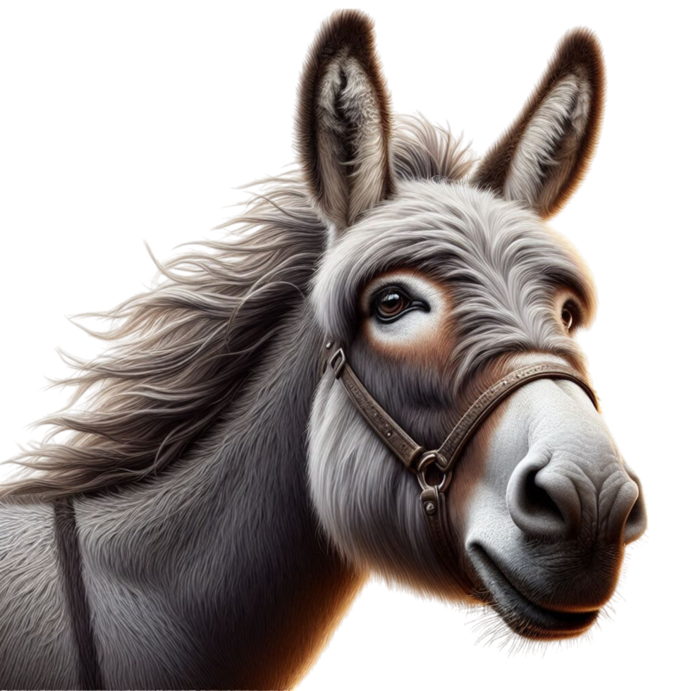 Generated Ai a donkey that has a brown face png