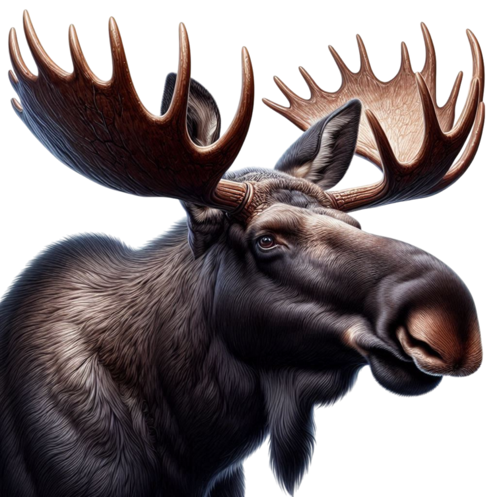 Generated Ai A majestic moose with impressive antlers on its head png
