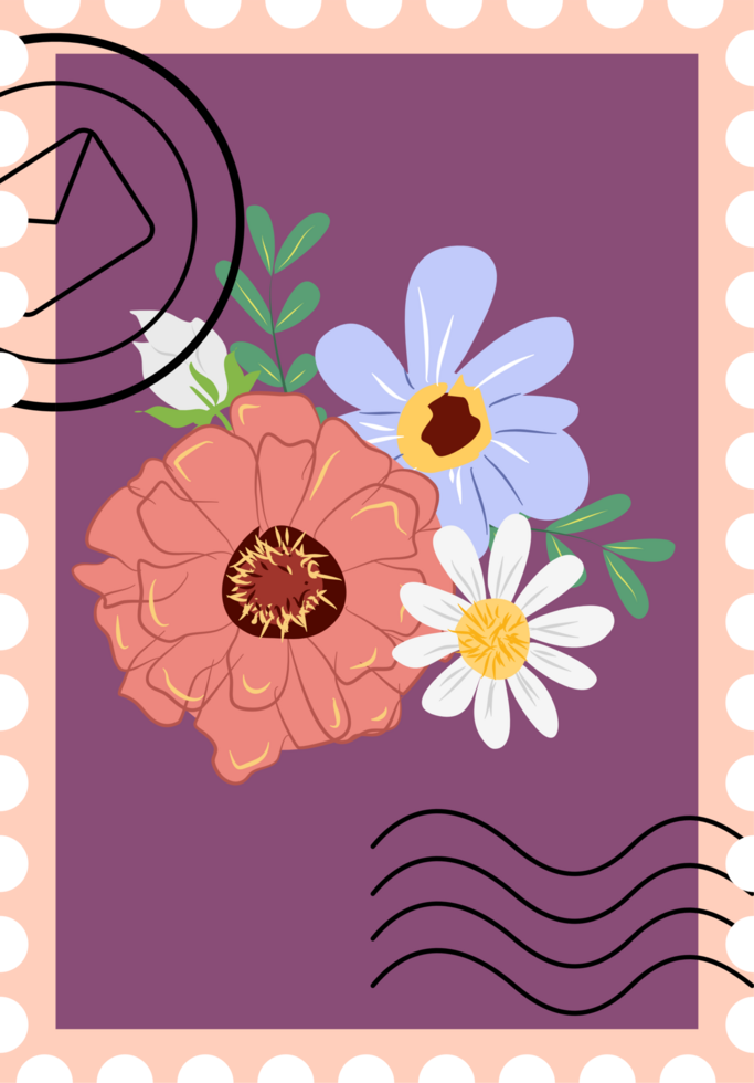 Flower postage stamp png