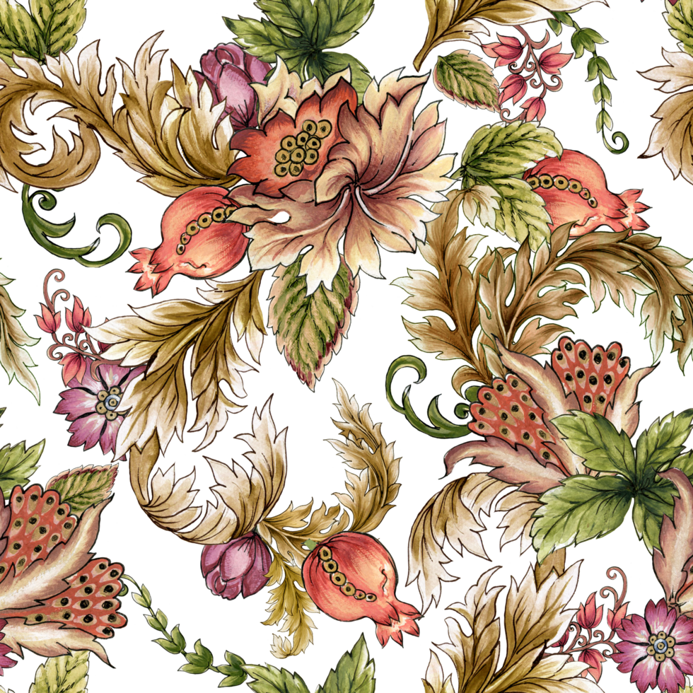 Abstract shapes pattern carpet baroque Paisley ornament demask jacobean rococo png