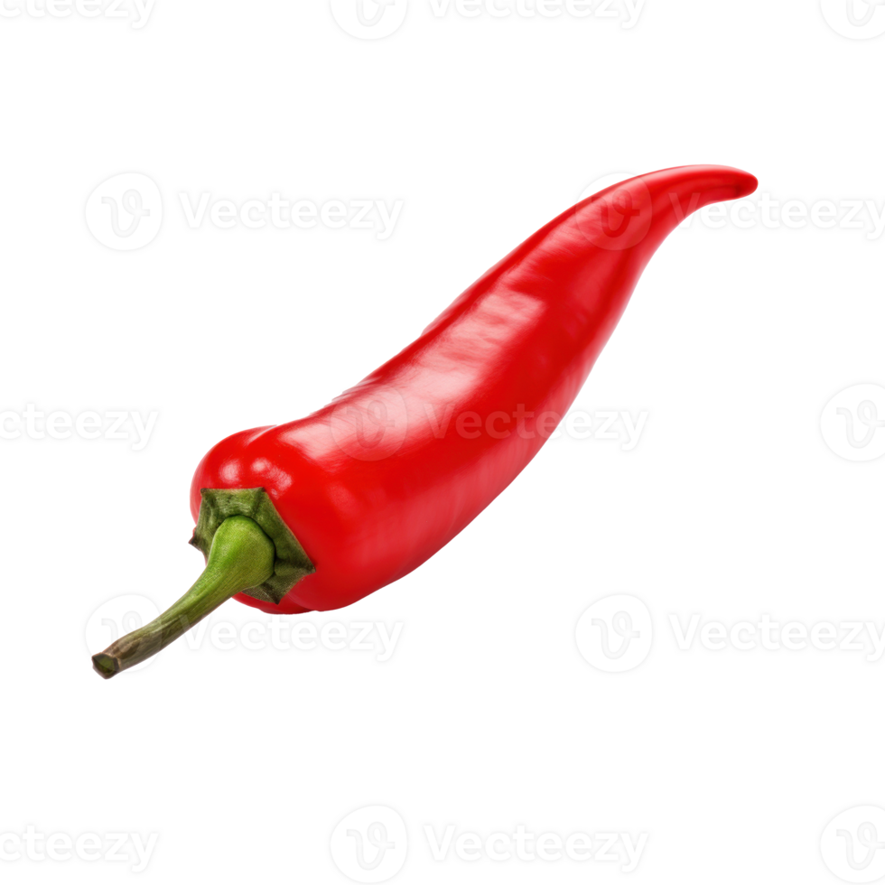 Red Chili Pepper with Green Stalk. Isolated on Background png