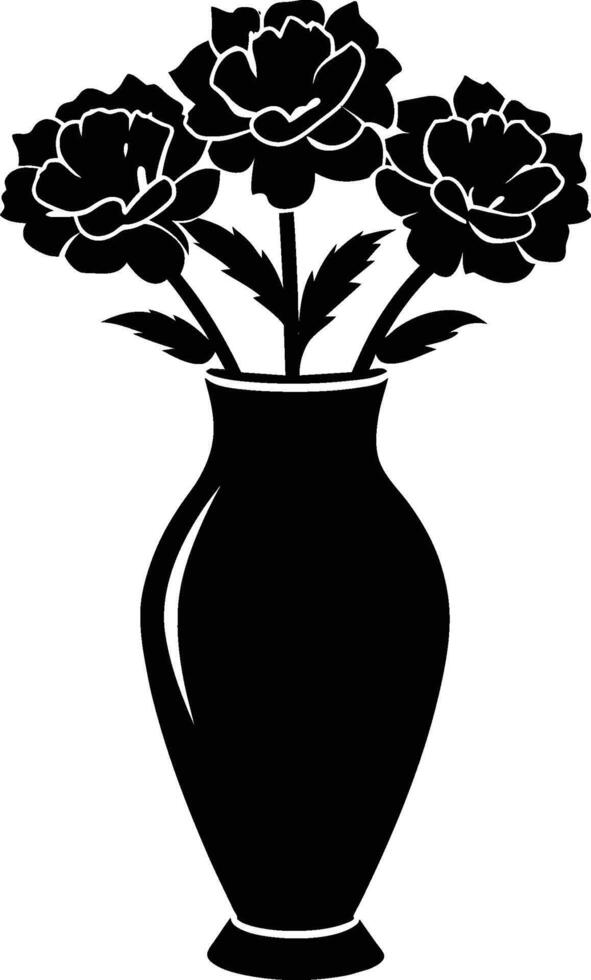 flower in a vase isolated on white background eps 10 vector