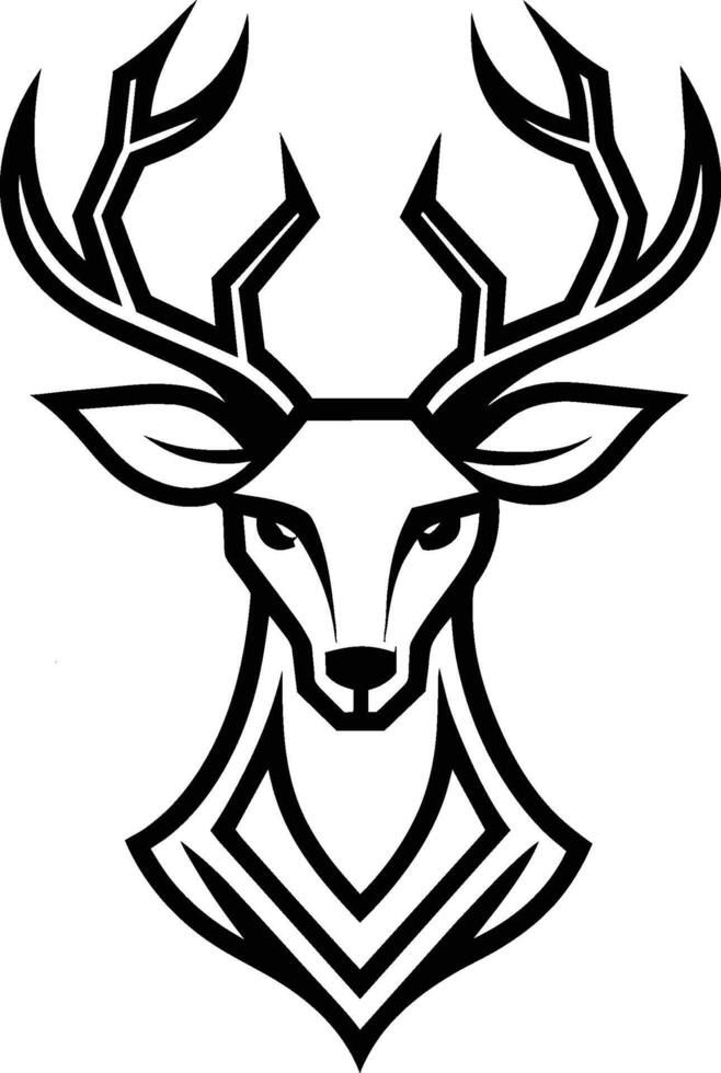 deer head silhouette isolated on white background eps 10 vector