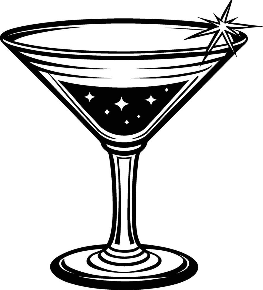 martini glass with olives illustration vector