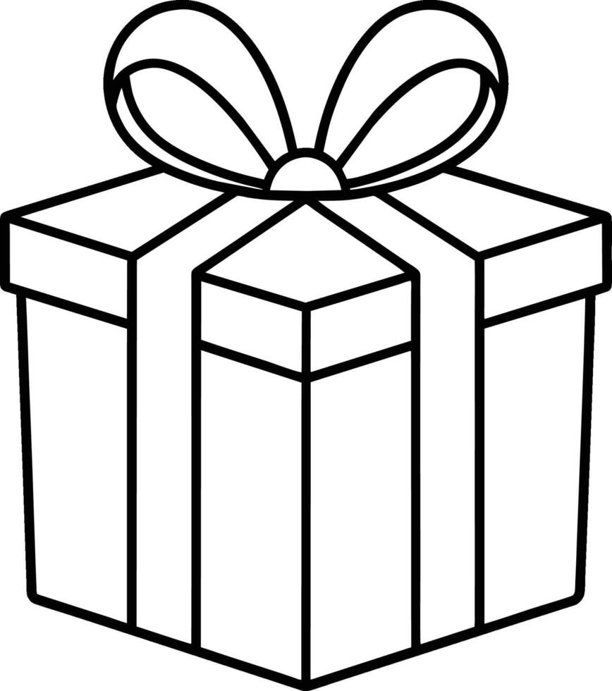 white gift box with ribbon vector