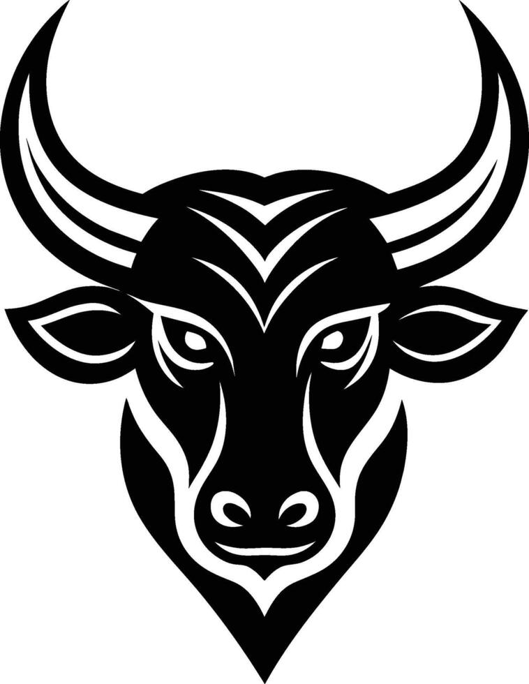 bull head isolated on white background vector