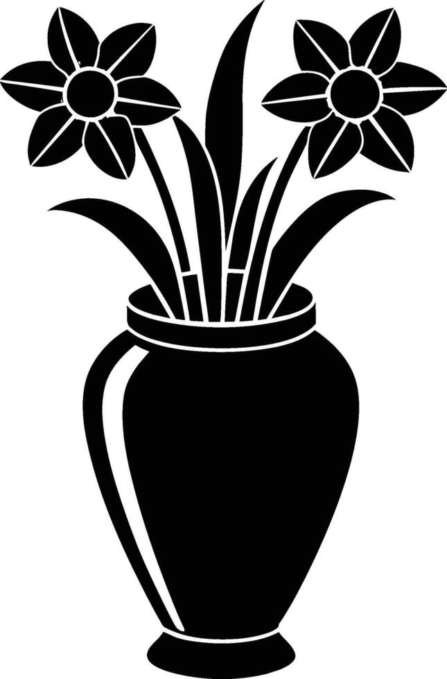 flower in a vase isolated on white background eps 10 vector