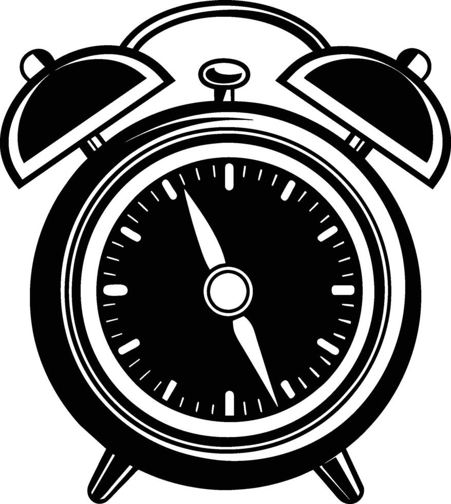 black alarm clock isolated on white background vector
