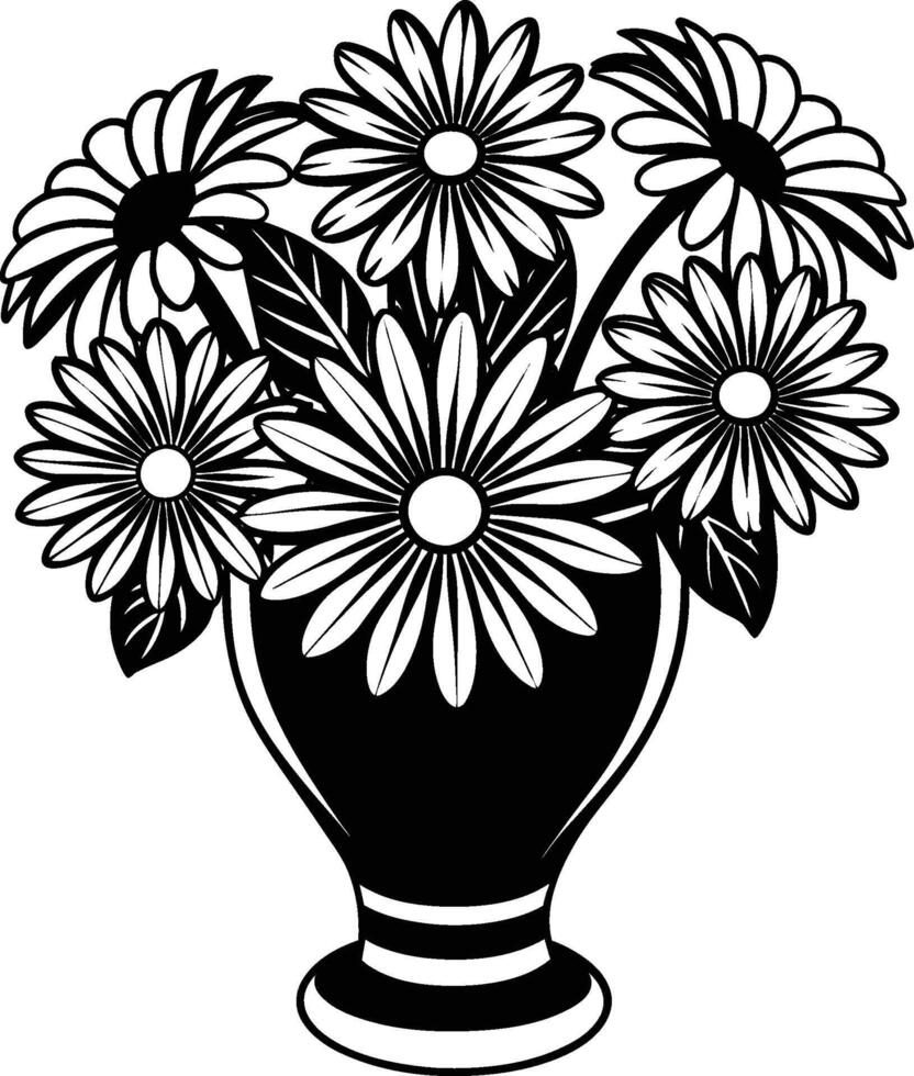 flower in a vase isolated on white background eps 10 vector