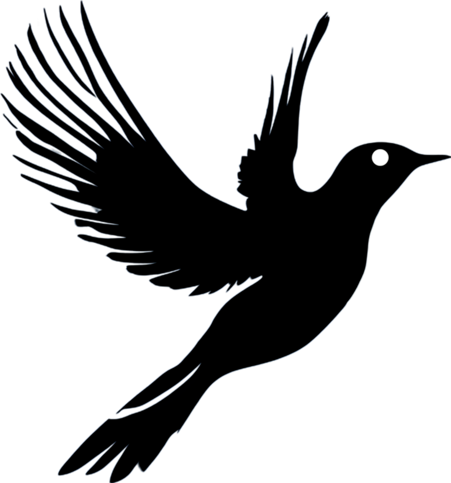 Elegant stencil bird clipart, perfect for design. AI-Generated. png
