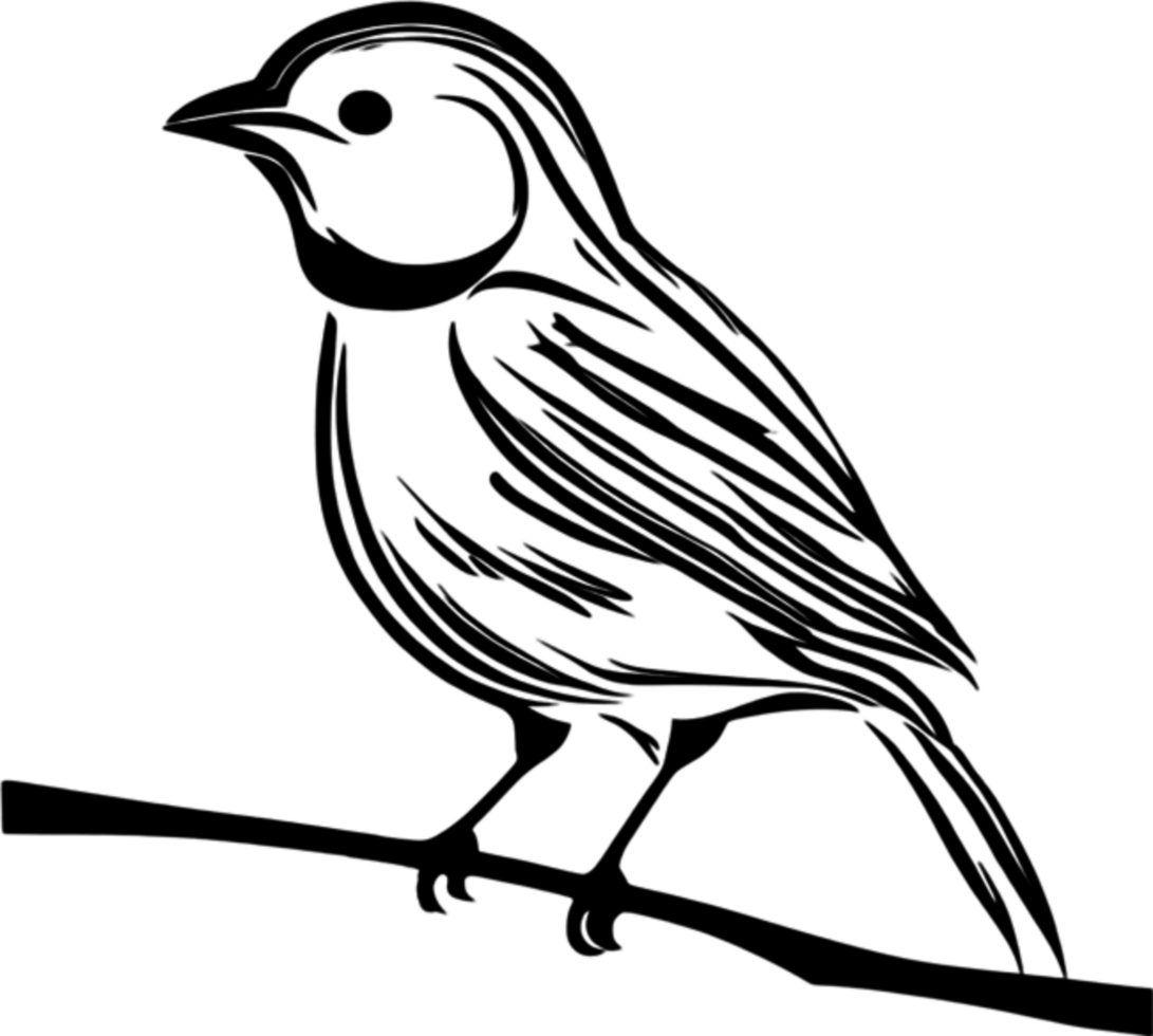Elegant stencil bird clipart, perfect for design. AI-Generated. png