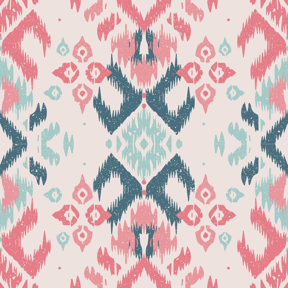 Ethnic abstract ikat art. Seamless pattern in tribal, folk embroidery, and Mexican style. Aztec geometric art ornament print.Design vector