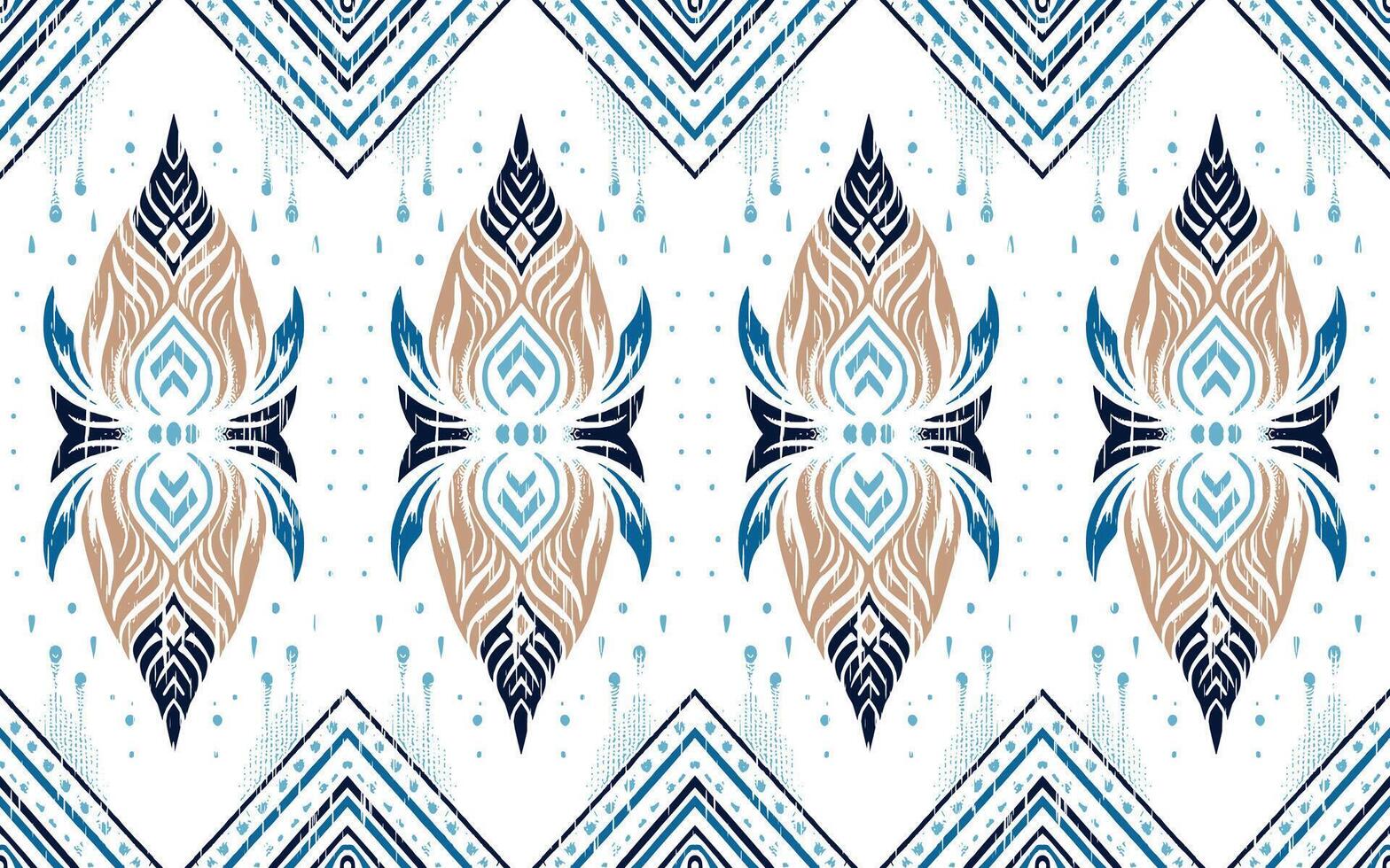 Ethnic abstract ikat art. Seamless pattern in tribal, folk embroidery, and Mexican style. Aztec geometric art ornament print.Design vector