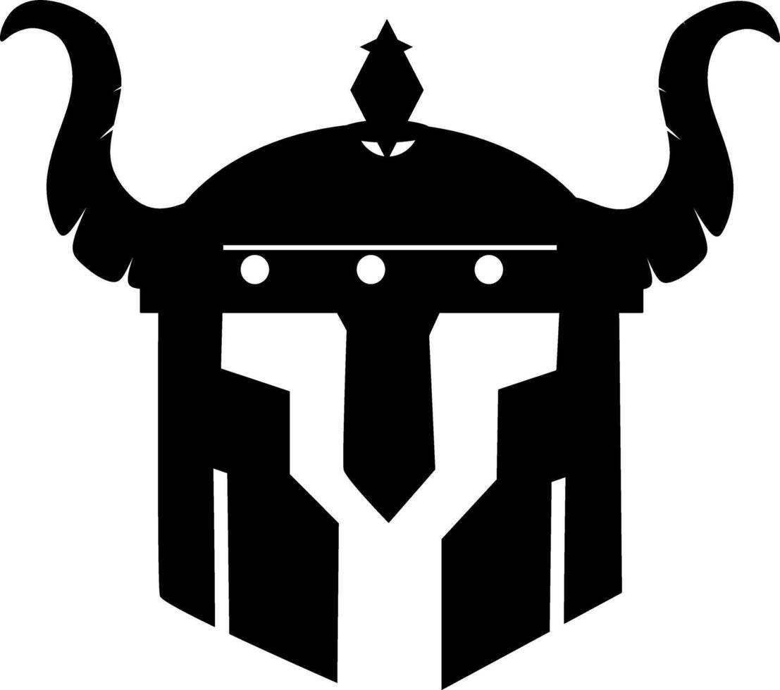 Viking helmet silhouette icon. Viking helmet icon in cartoon style isolated on white background. vector