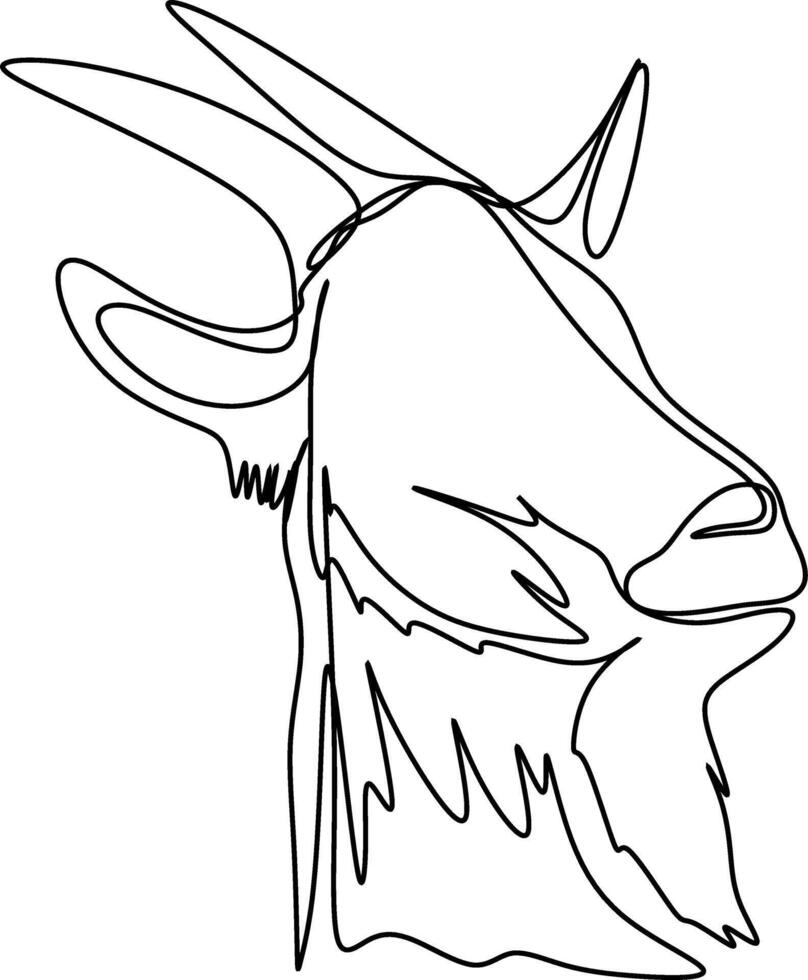 The illustrations and clipart. an outline sketch of goat vector