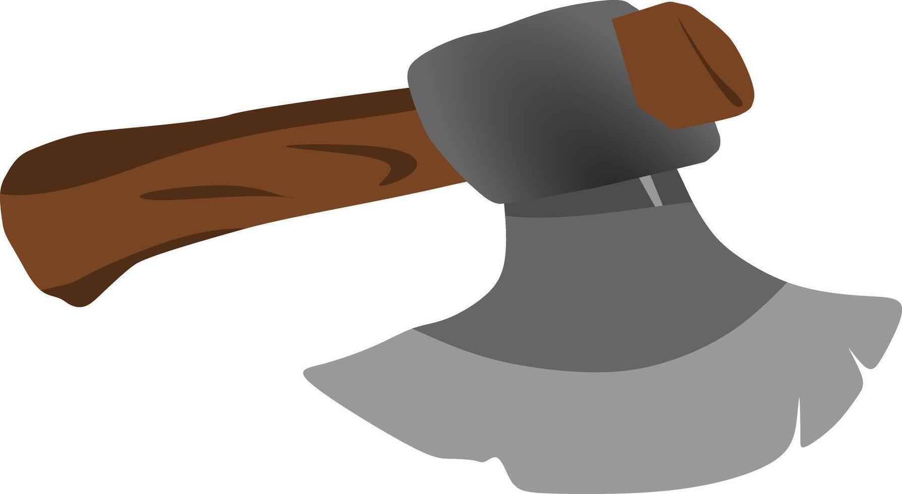 illustration and clip art of an axe isolated on white. vector