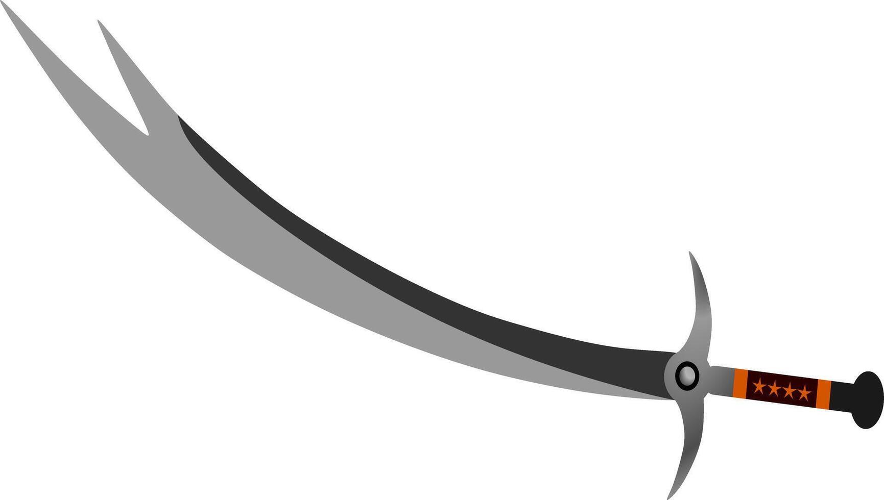 illustration and clip art of a sword isolated on white. vector
