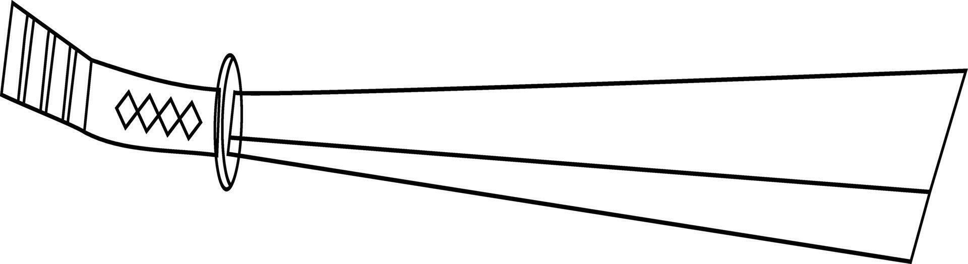 illustration and clip art of a sword isolated on white. an outline sketch of a sword vector