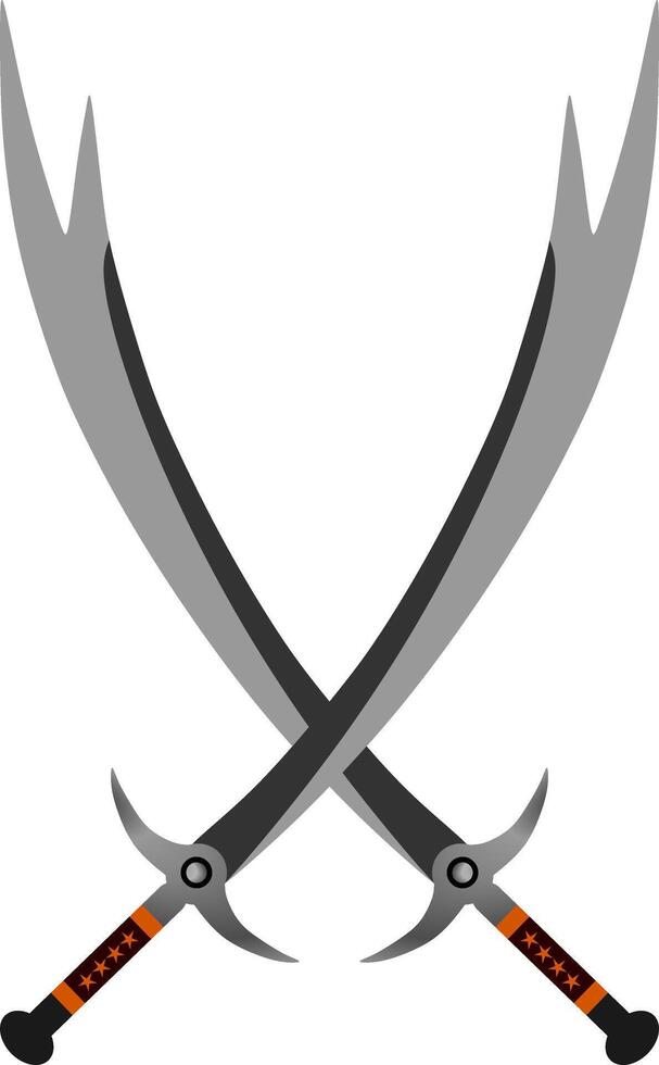 illustration and clip art of a sword isolated on white. vector