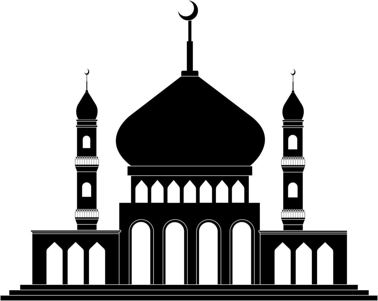 Illustration and flat design. silhouette of a mosque vector