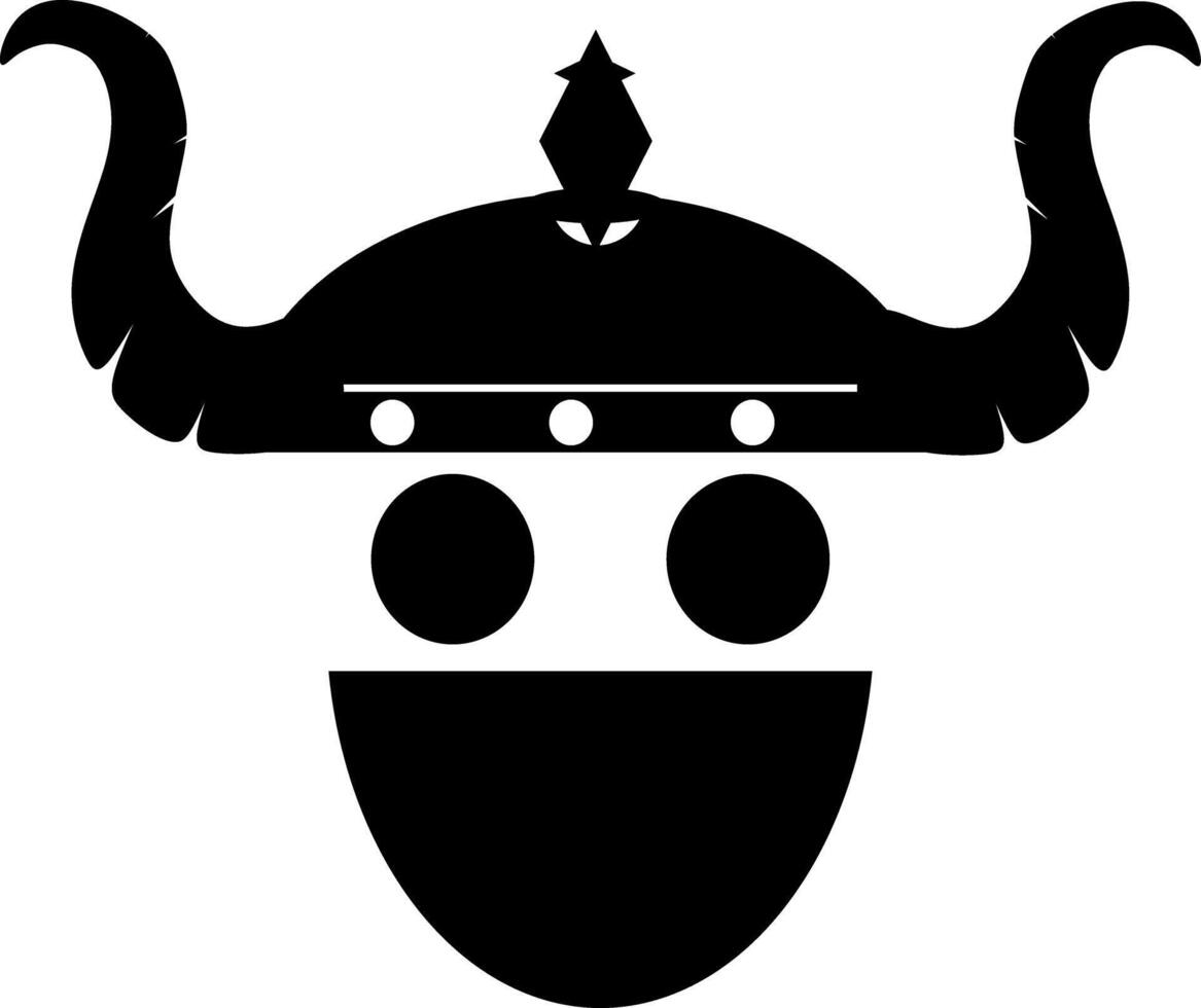Viking helmet silhouette icon. Viking helmet icon in cartoon style isolated on white background. vector