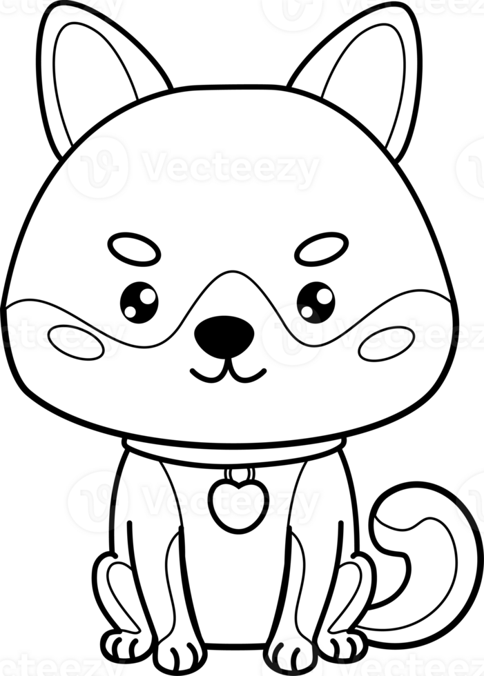 Outline Dog Shiba Inu png