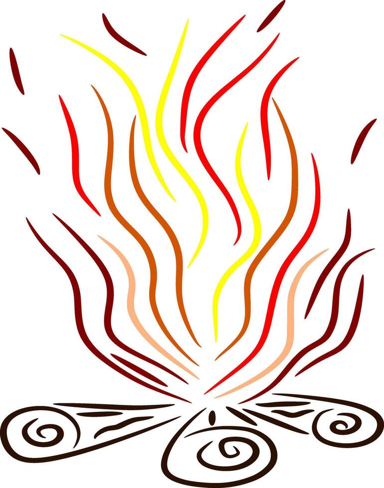 Illustration and flat design. Bonfire isolated on white. a simple icon. vector