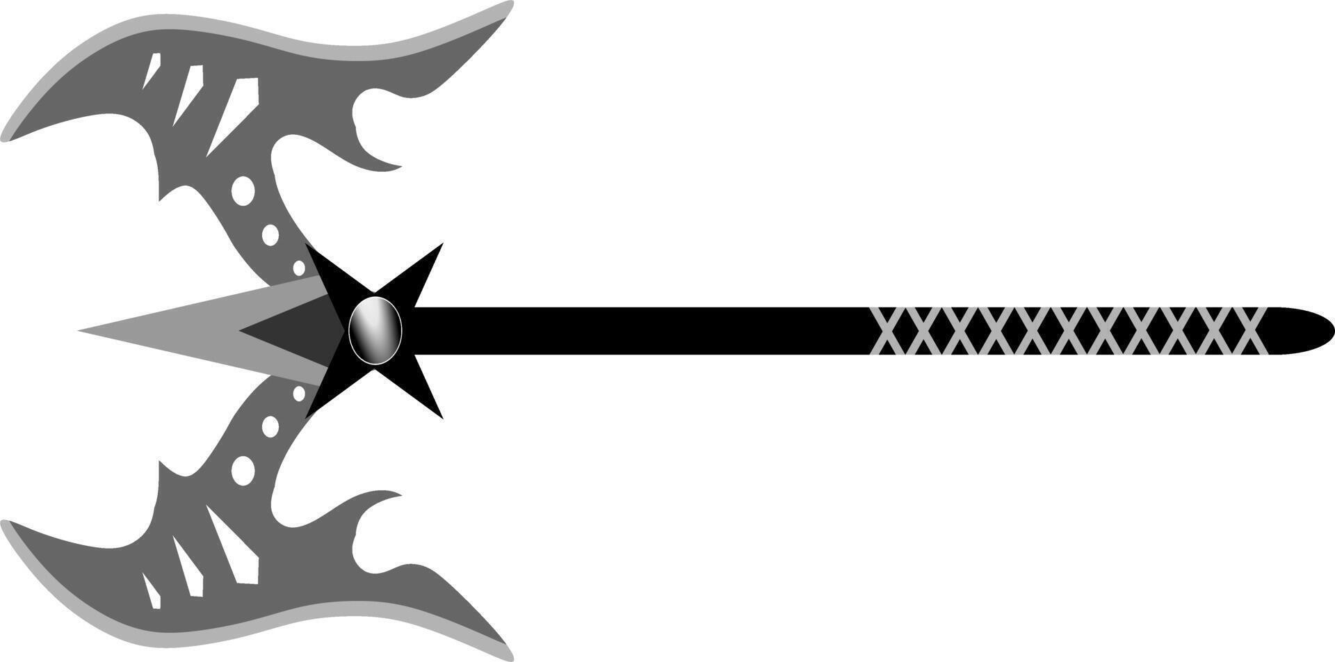illustration and clip art of an axe isolated on white. vector