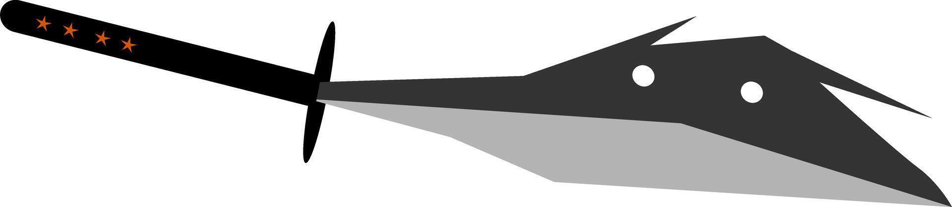 illustration and clip art of a sword isolated on white. vector
