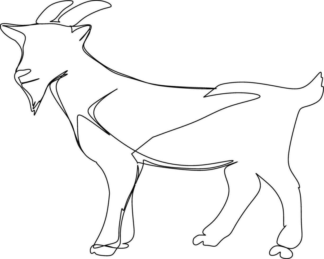The illustrations and clipart. an outline sketch of goat vector