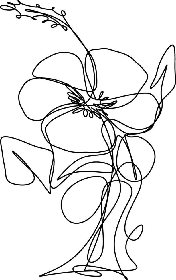 One line art. continuous line art. a flower isolated on white vector