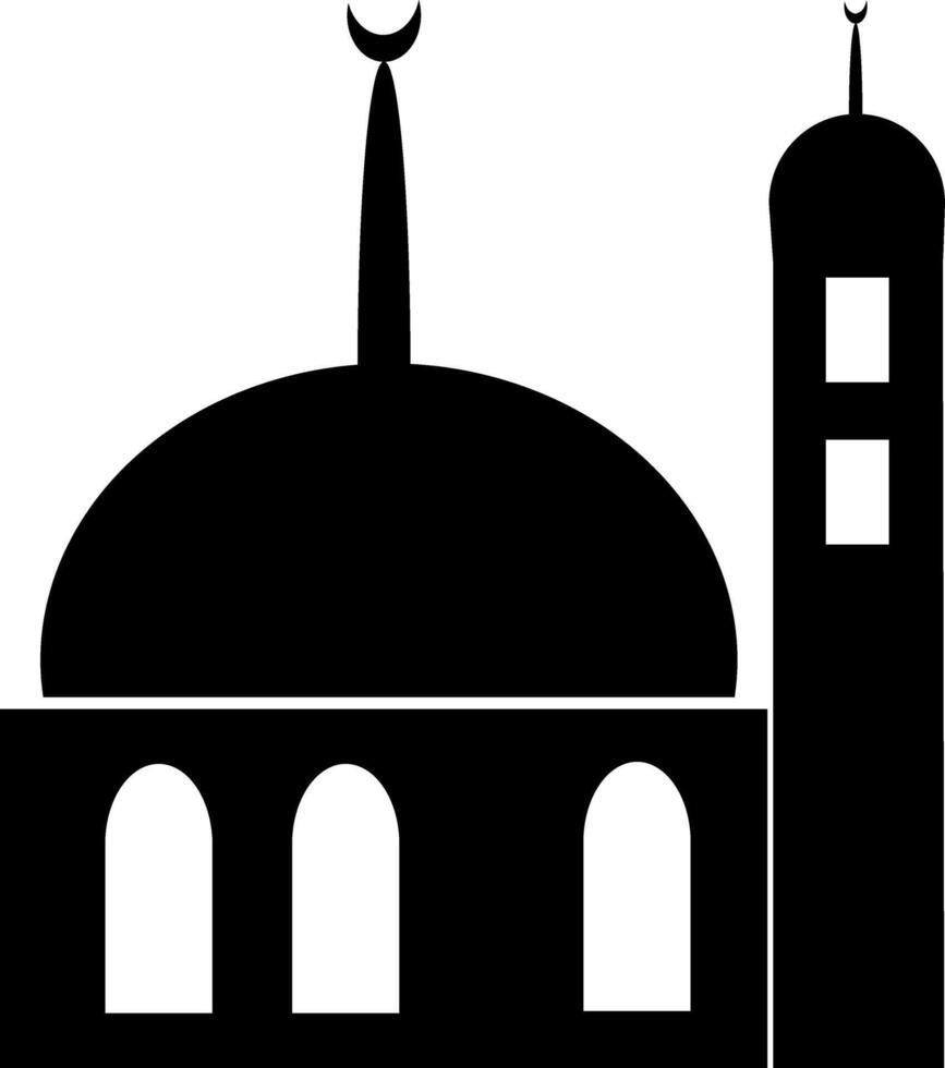 Illustration and flat design. silhouette of a mosque vector