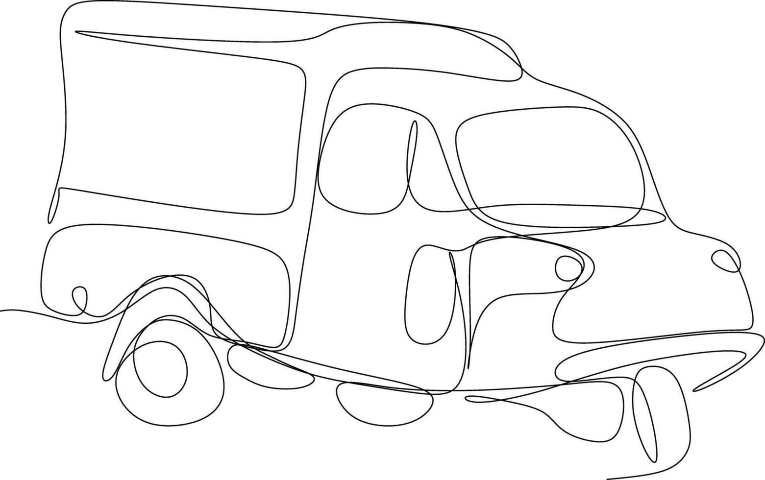 car isolated on white. one line art. one continues hand-drawn car sketch of a pencil vector