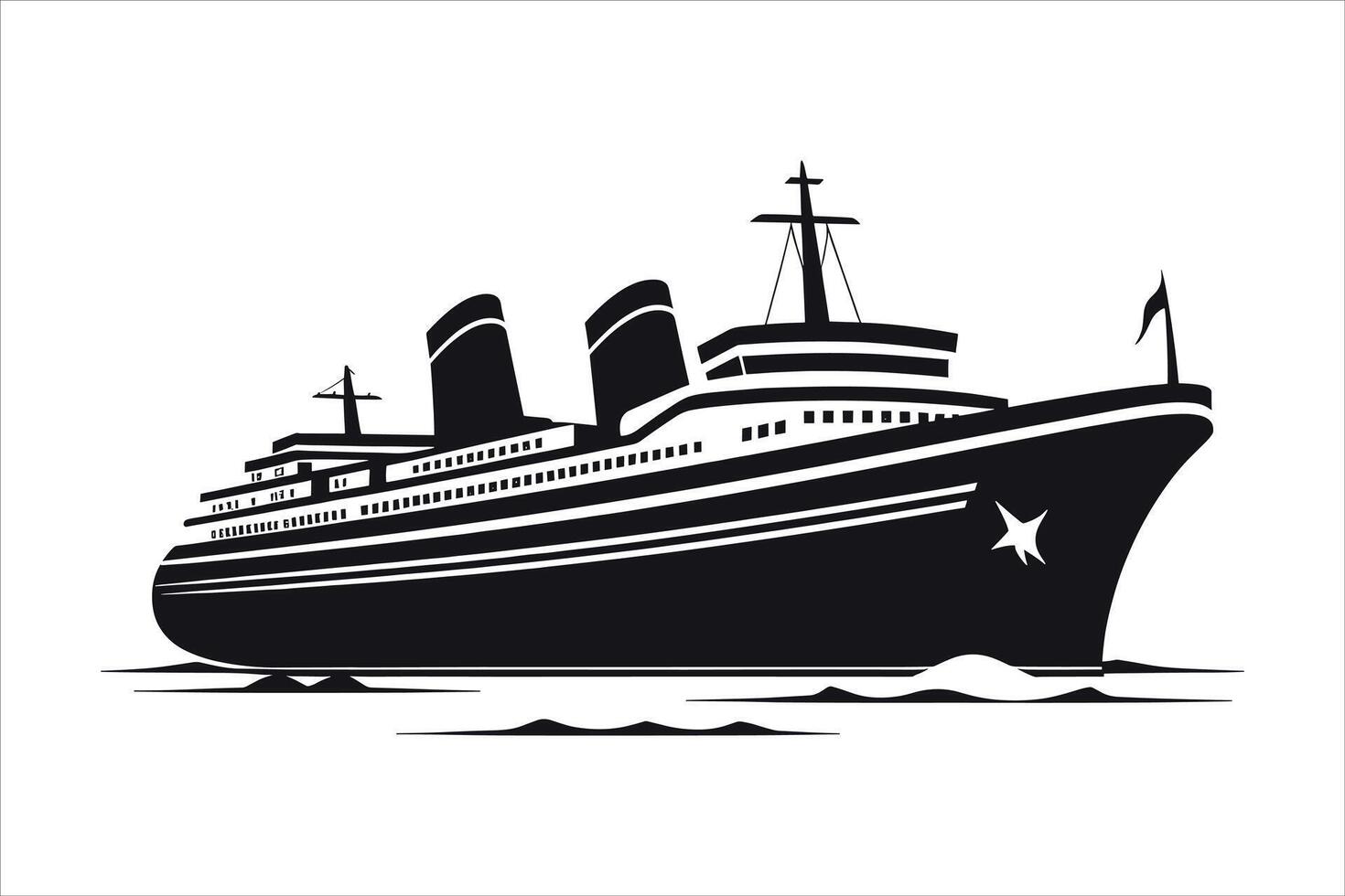 ship silhouette design vector