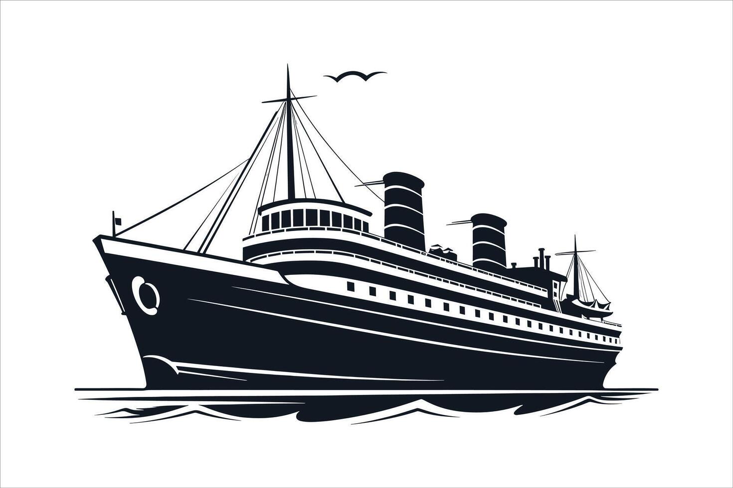 ship silhouette design vector
