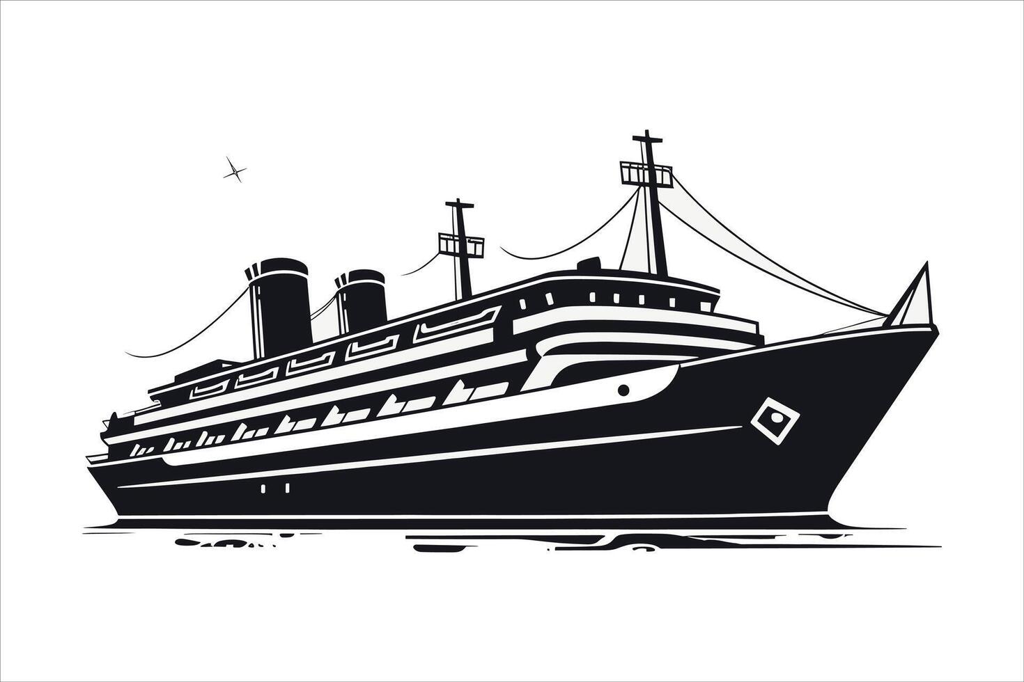 ship silhouette design vector